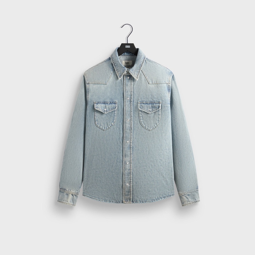 Brand New Kith Webster Denim Shirt, Light Indigo SMALL